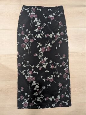 Vintage floral 90s maxi skirt - made in Canada